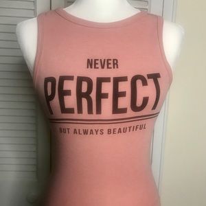 NWT “Never Perfect But Always Beautiful” Romper
